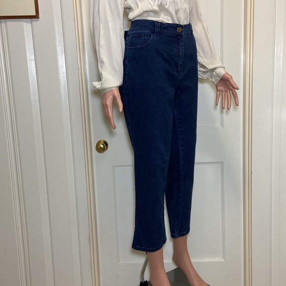 ORVIS NWOT Dark Blue Denim Jeans Capri Straight Cut - Picture 4 of 16
